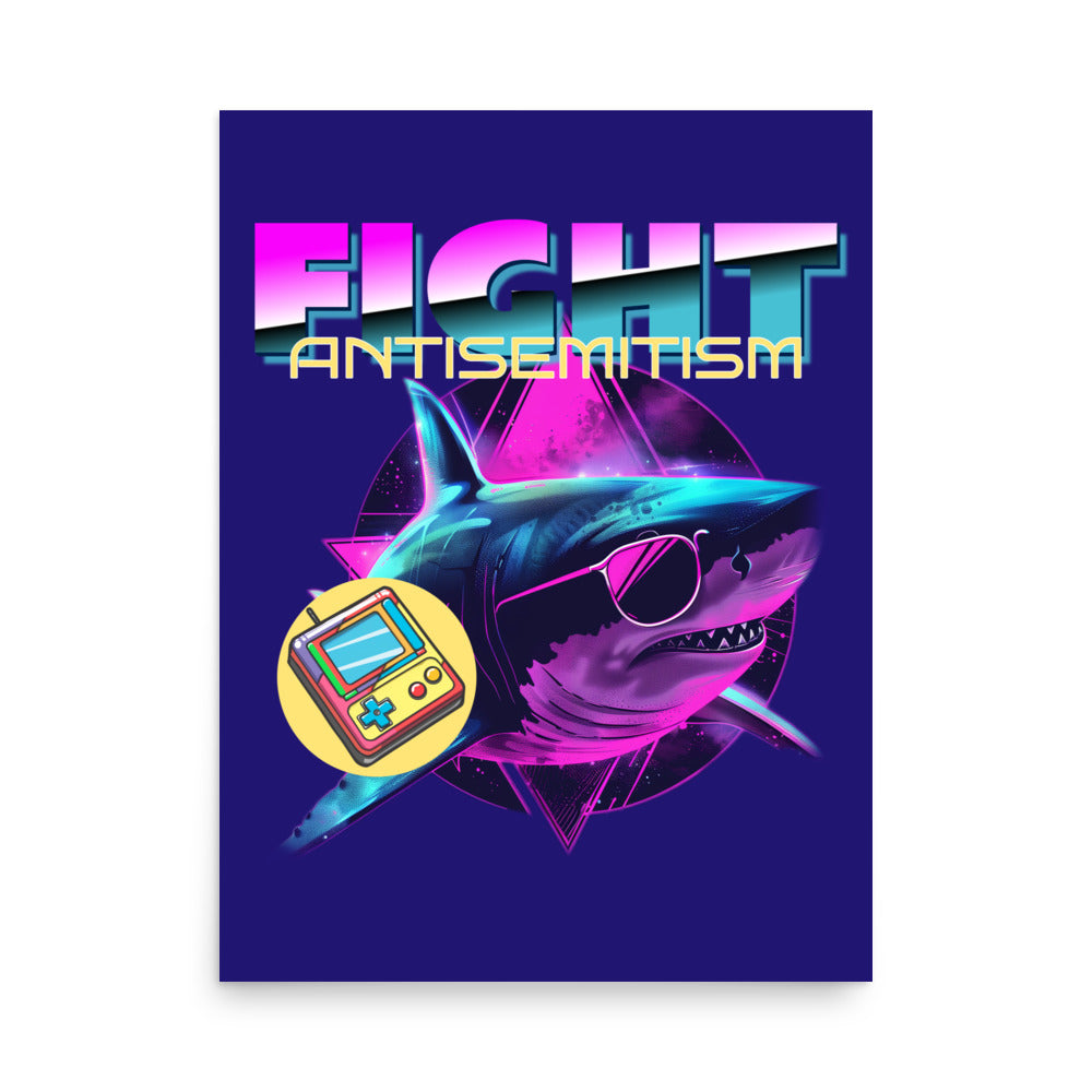Retro Neon Animal | Fight Antisemitism | Poster Jouparty