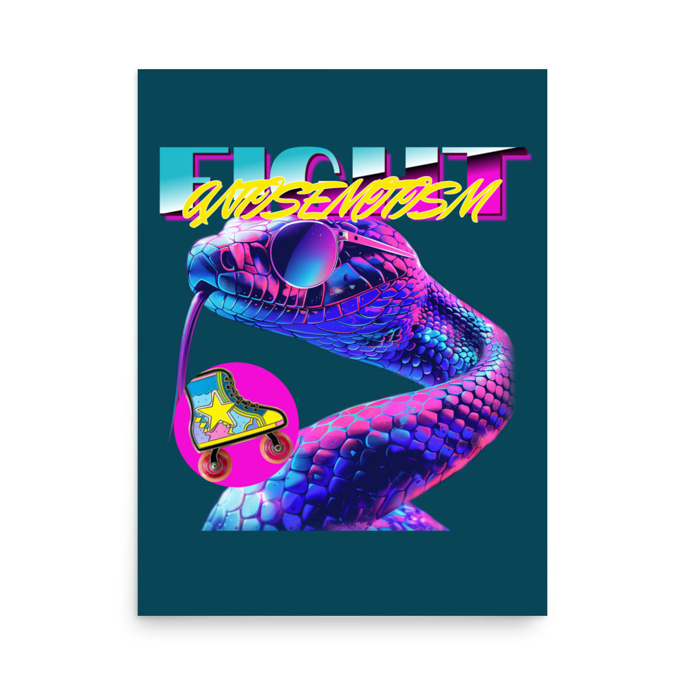 Retro Neon Animal | Fight Antisemitism | Poster Jouparty