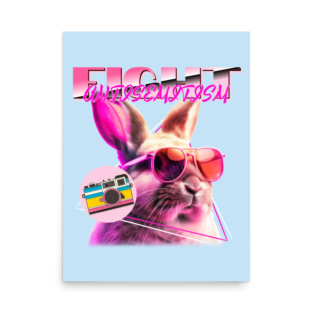 Retro Neon Animal | Fight Antisemitism | Poster Jouparty