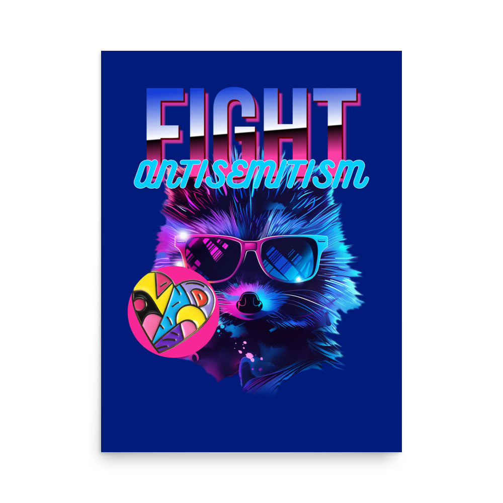 Retro Neon Animal | Fight Antisemitism | Poster Jouparty