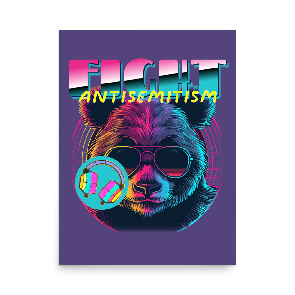Retro Neon Animal | Fight Antisemitism | Poster