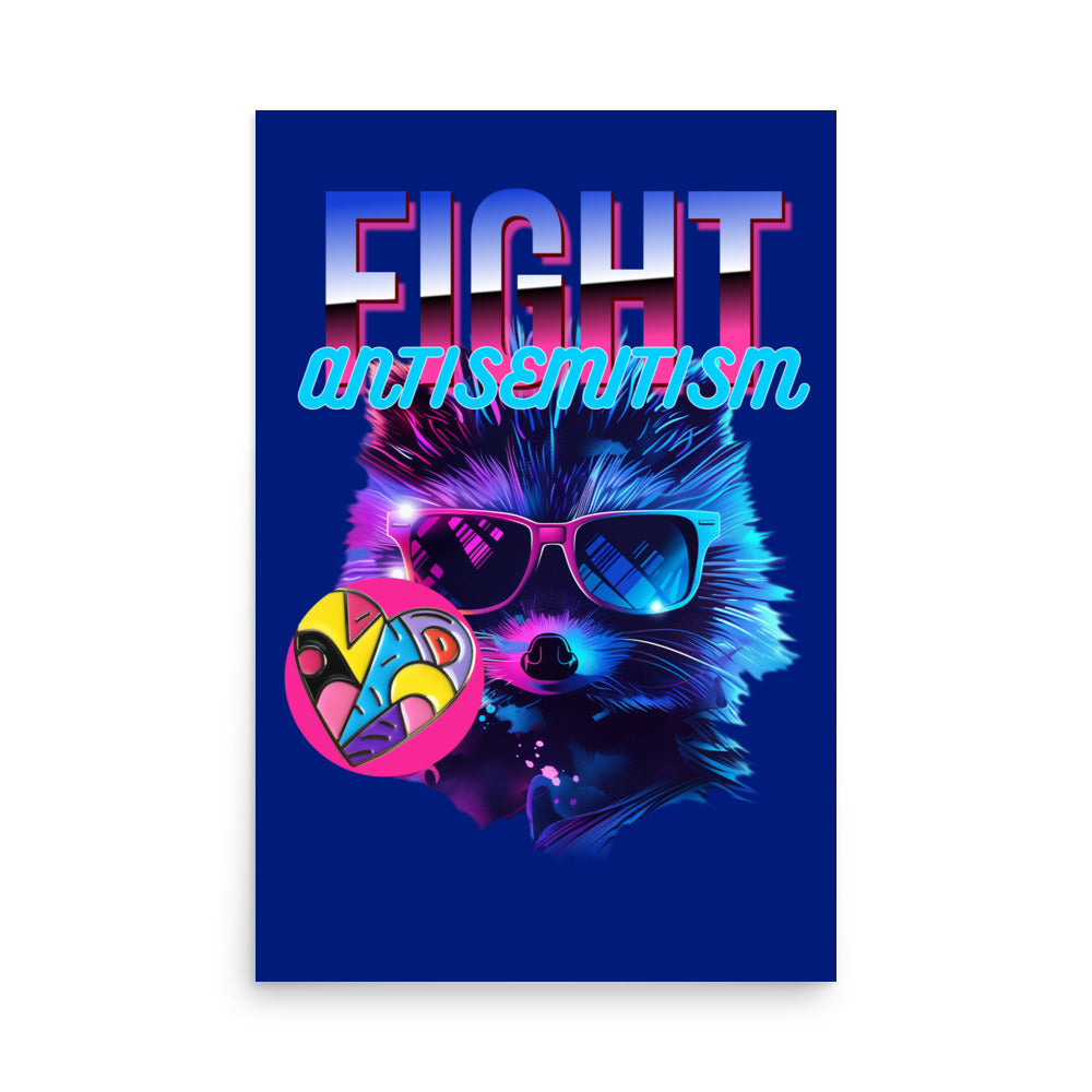 Retro Neon Animal | Fight Antisemitism | Poster Jouparty