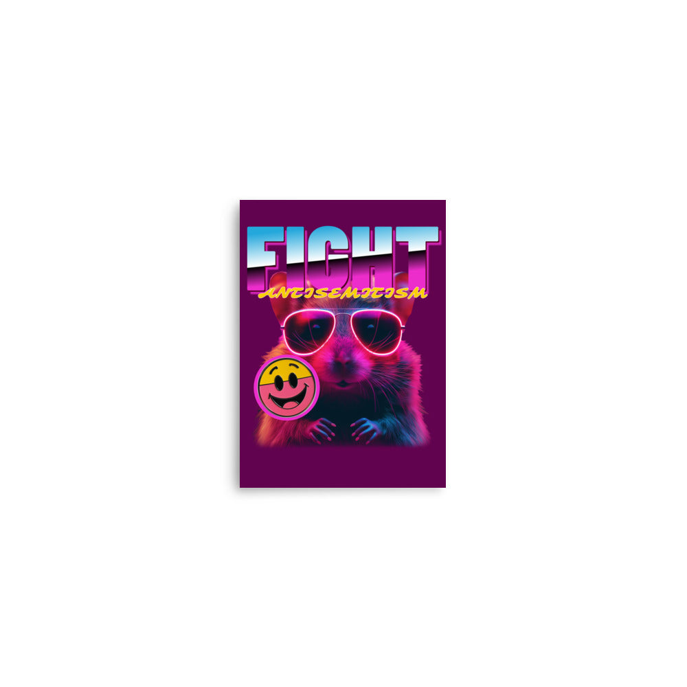 Retro Neon Animal | Fight Antisemitism | Poster