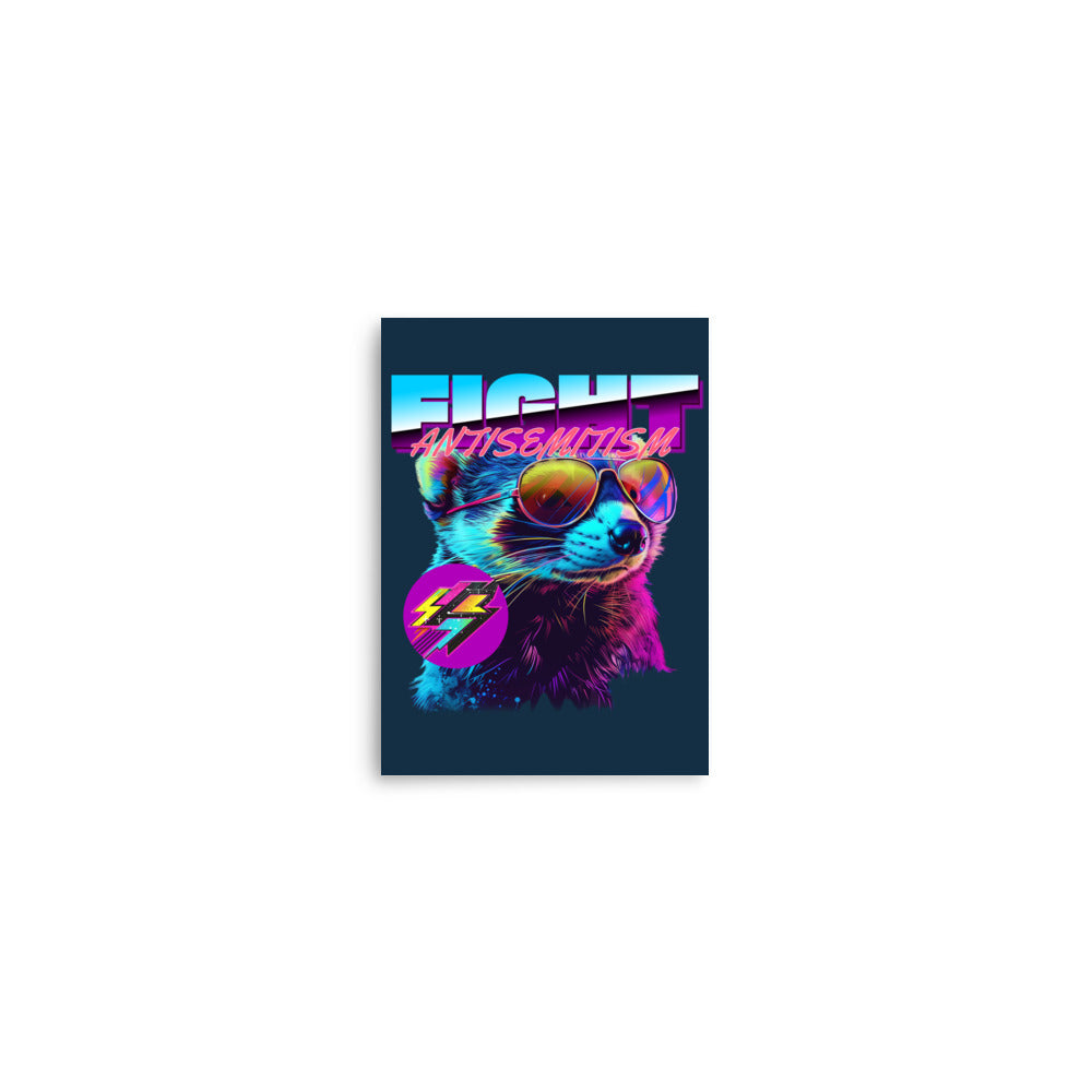 Retro Neon Animal | Fight Antisemitism | Poster Jouparty