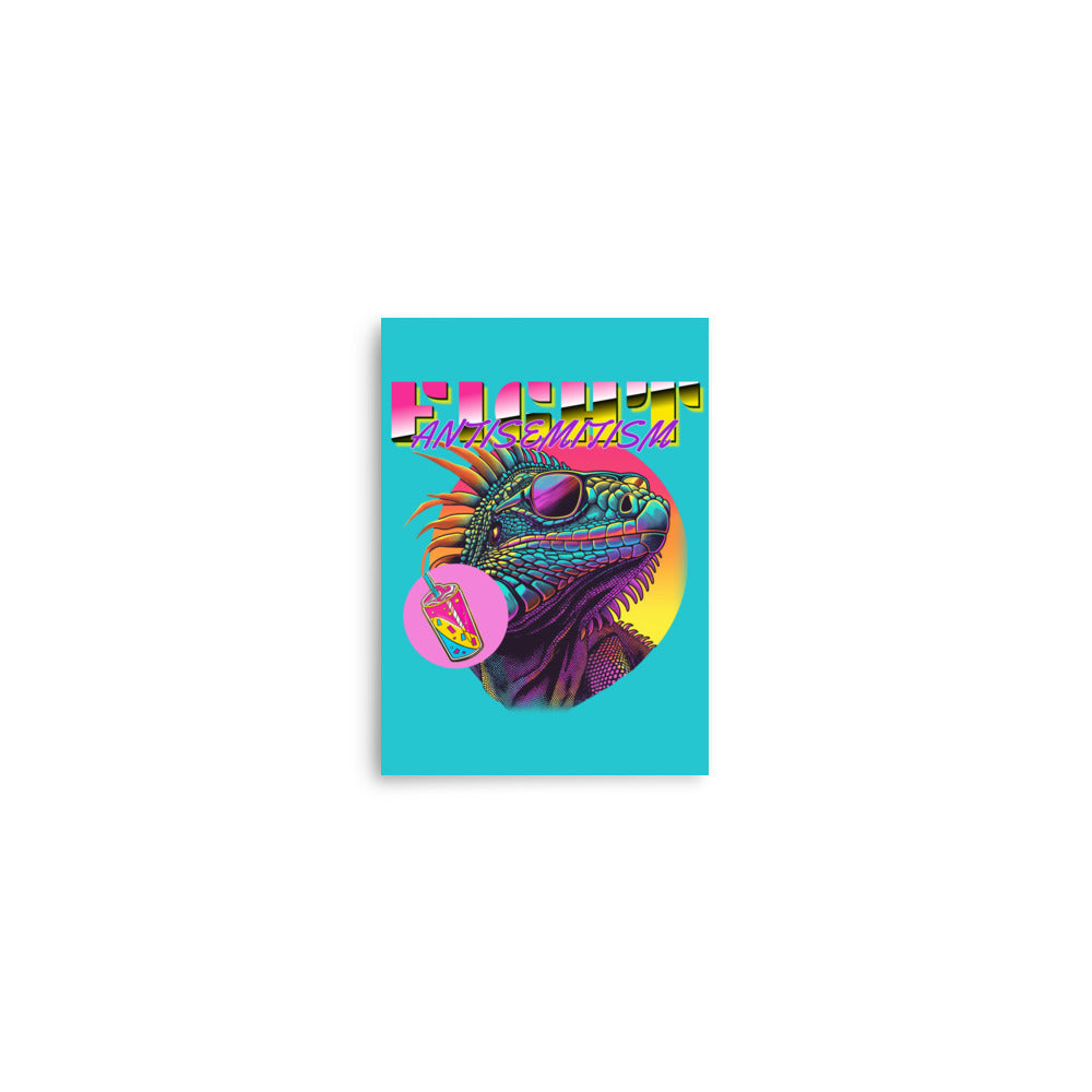 Retro Neon Animal | Fight Antisemitism | Poster Jouparty