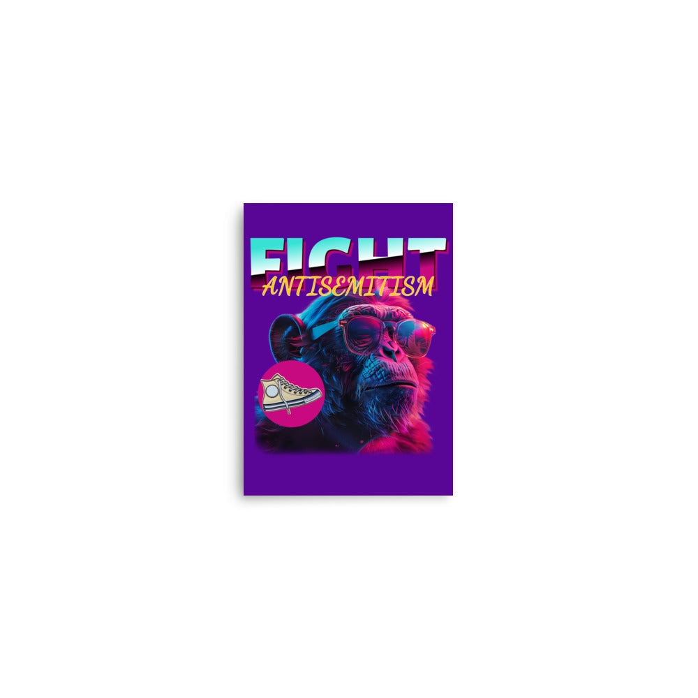 Retro Neon Animal | Fight Antisemitism | Poster Jouparty