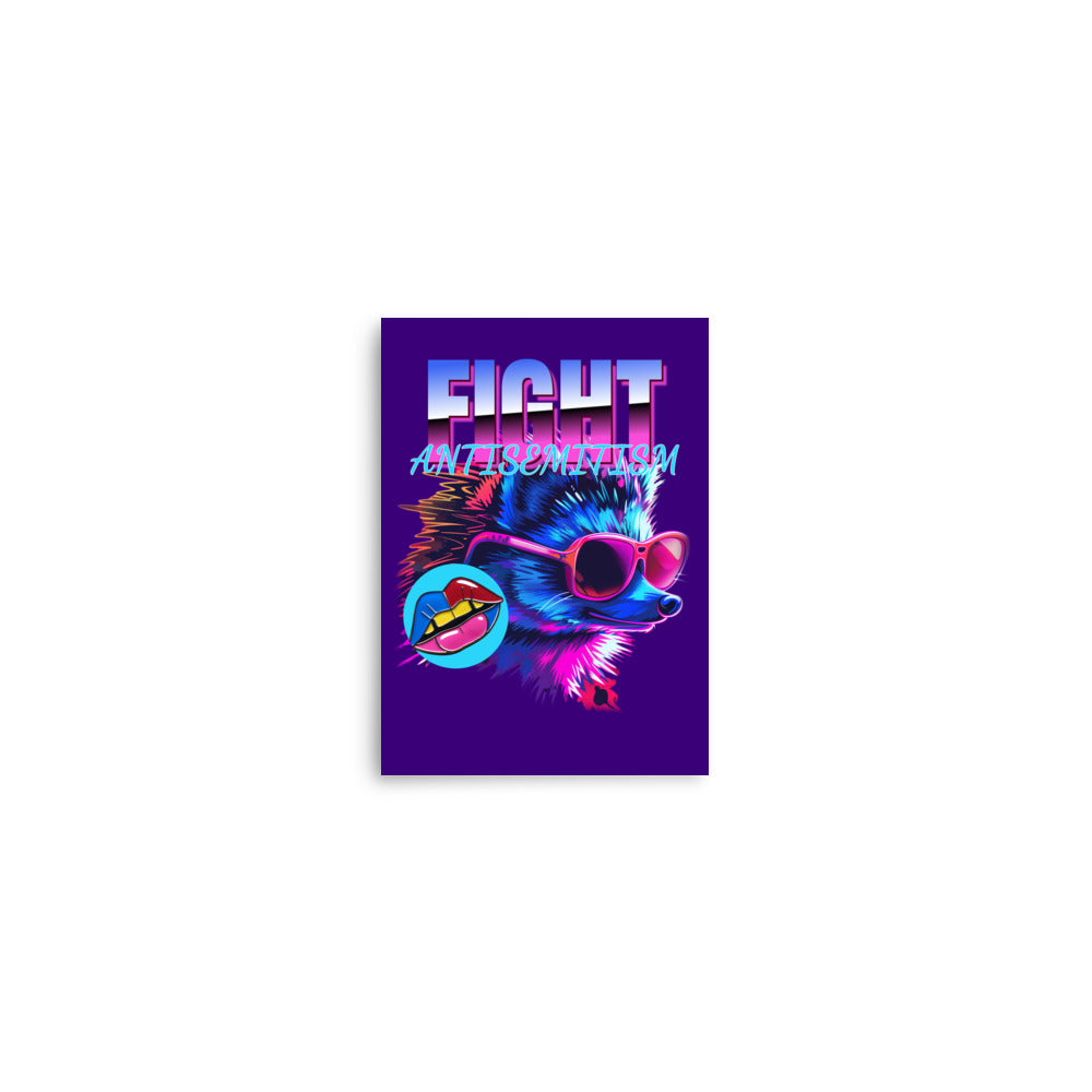 Retro Neon Animal | Fight Antisemitism | Poster Jouparty