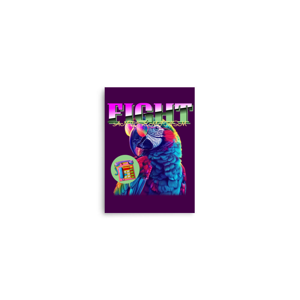 Retro Neon Animal | Fight Antisemitism | Poster Jouparty