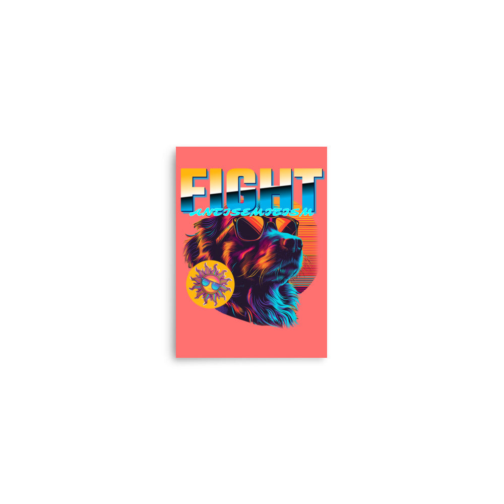 Retro Neon Animal | Fight Antisemitism | Poster Jouparty