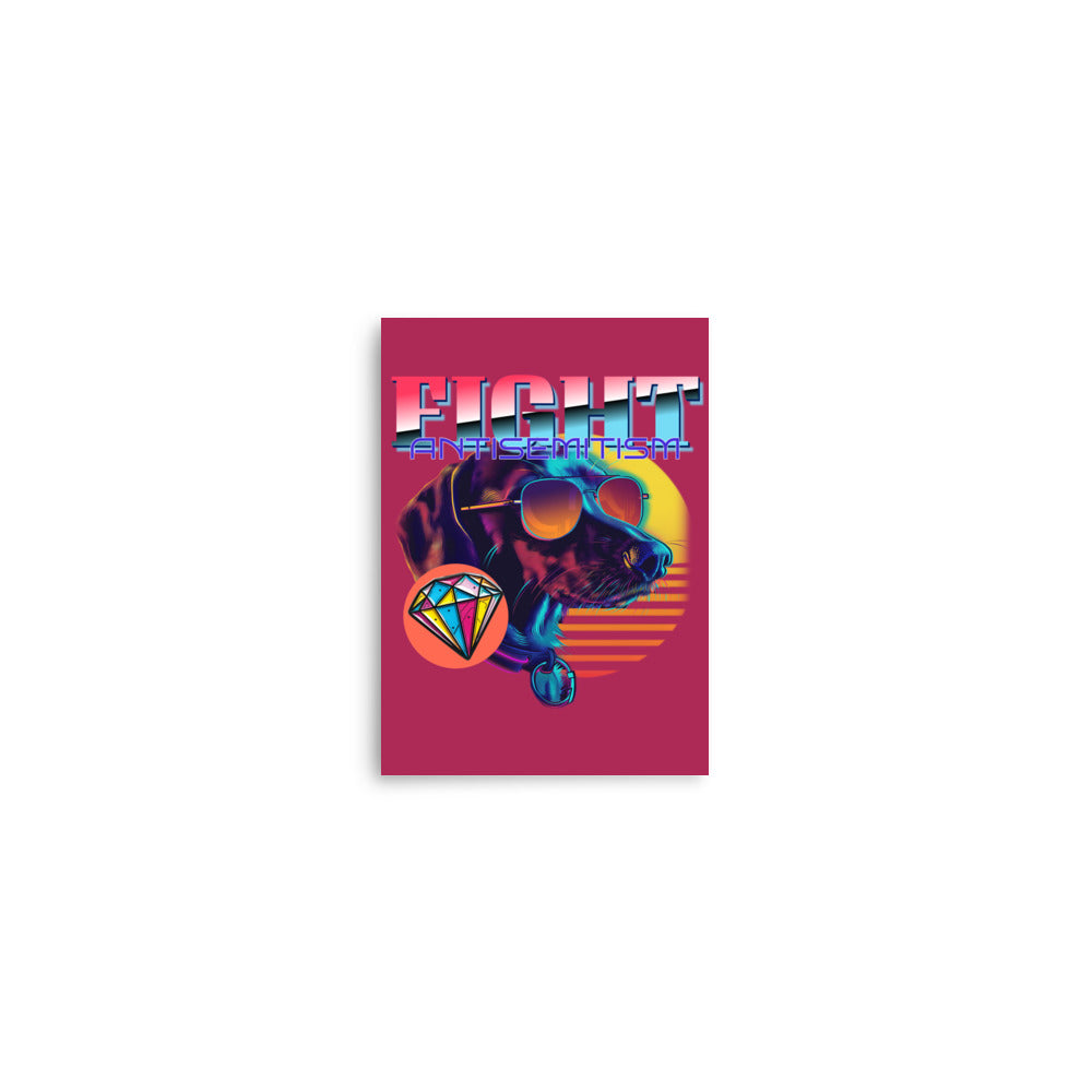 Retro Neon Animal | Fight Antisemitism | Poster Jouparty