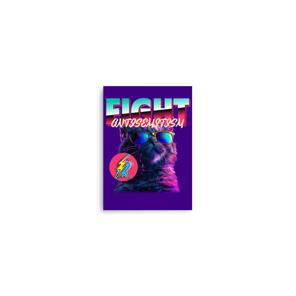 Retro Neon Animal | Fight Antisemitism | Poster Jouparty