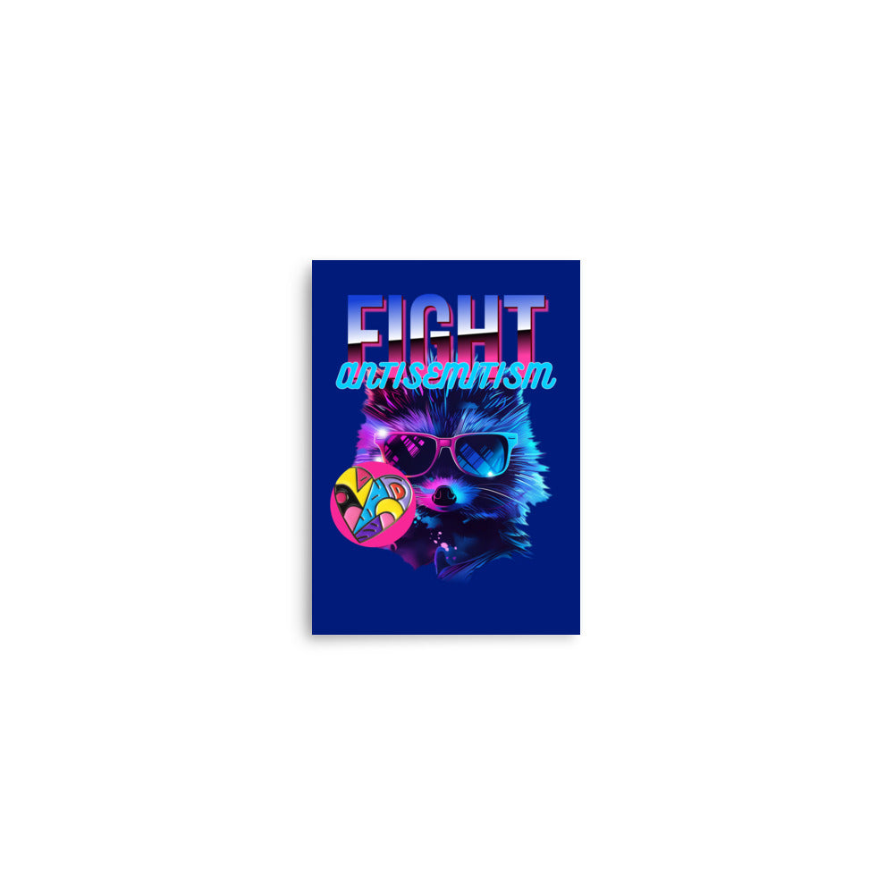 Retro Neon Animal | Fight Antisemitism | Poster Jouparty
