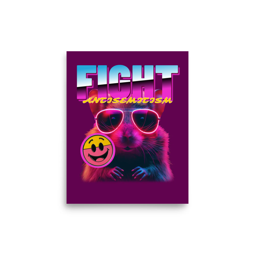 Retro Neon Animal | Fight Antisemitism | Poster