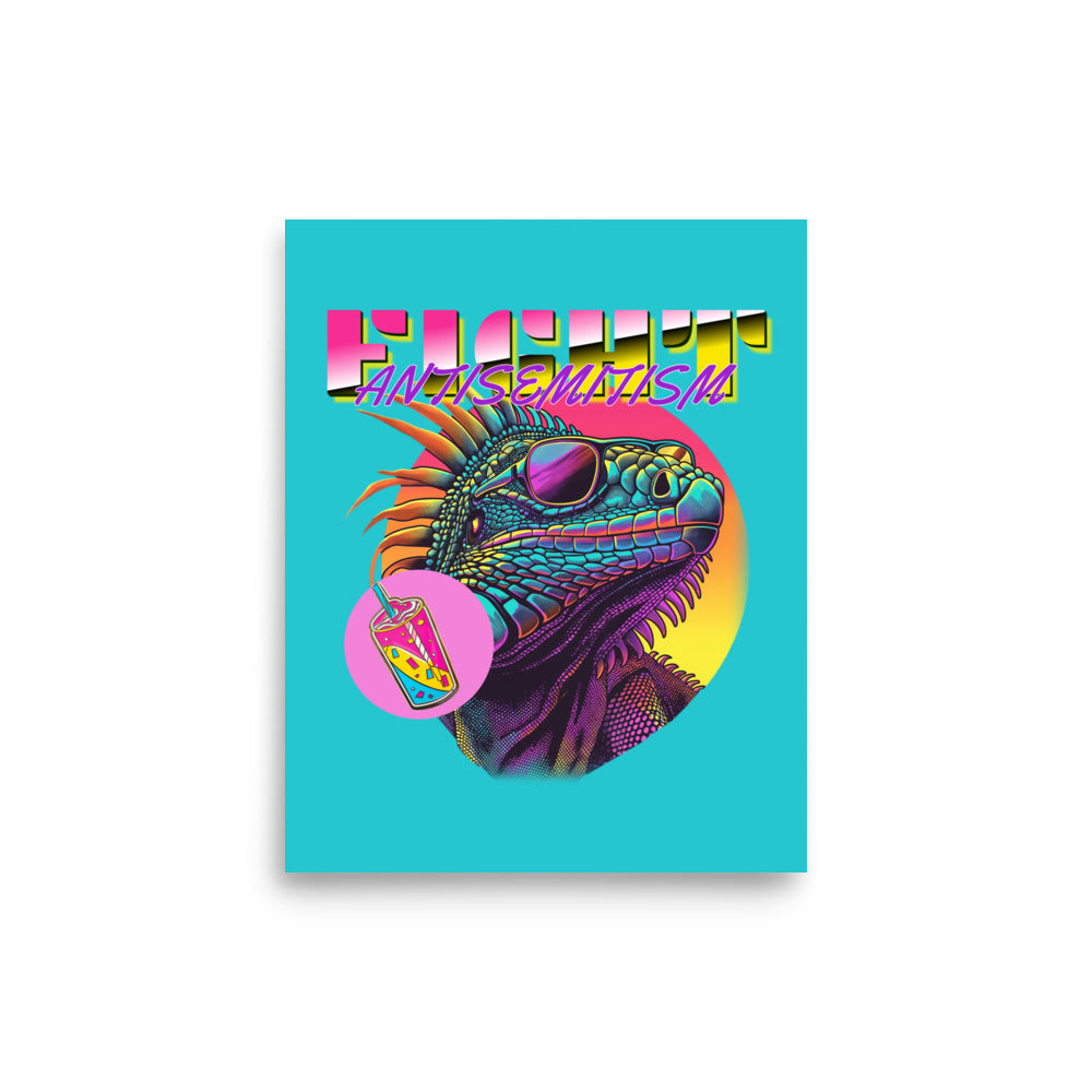 Retro Neon Animal | Fight Antisemitism | Poster Jouparty