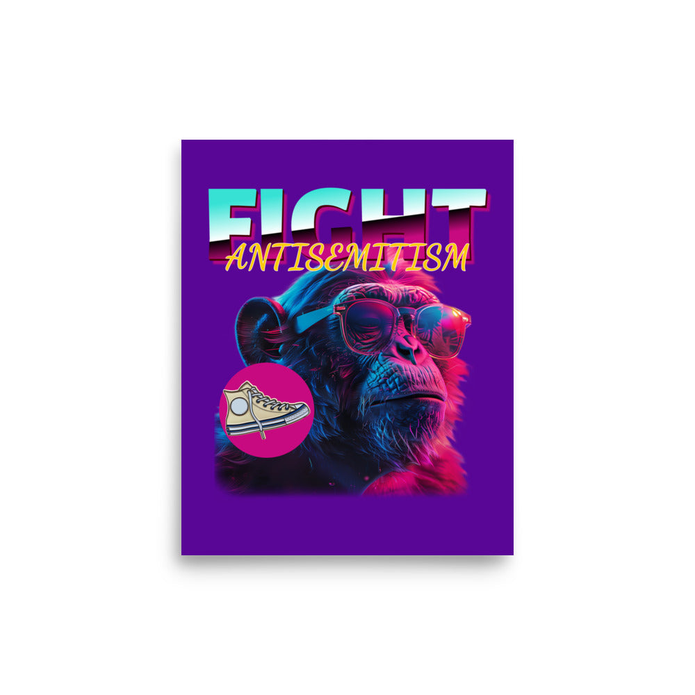 Retro Neon Animal | Fight Antisemitism | Poster Jouparty
