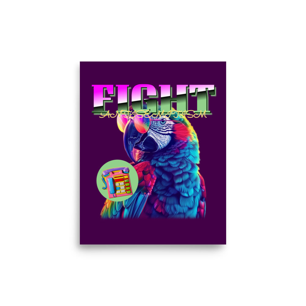 Retro Neon Animal | Fight Antisemitism | Poster Jouparty