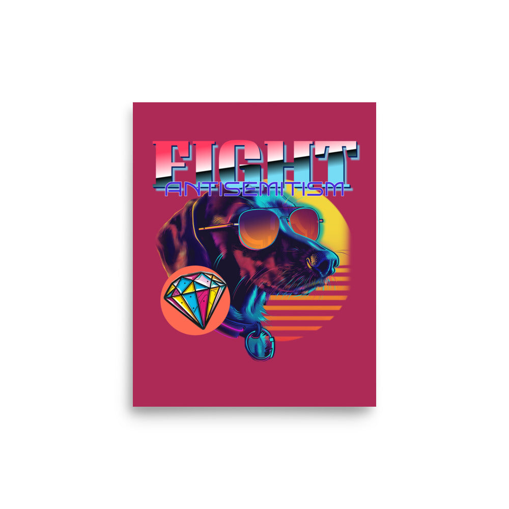 Retro Neon Animal | Fight Antisemitism | Poster Jouparty