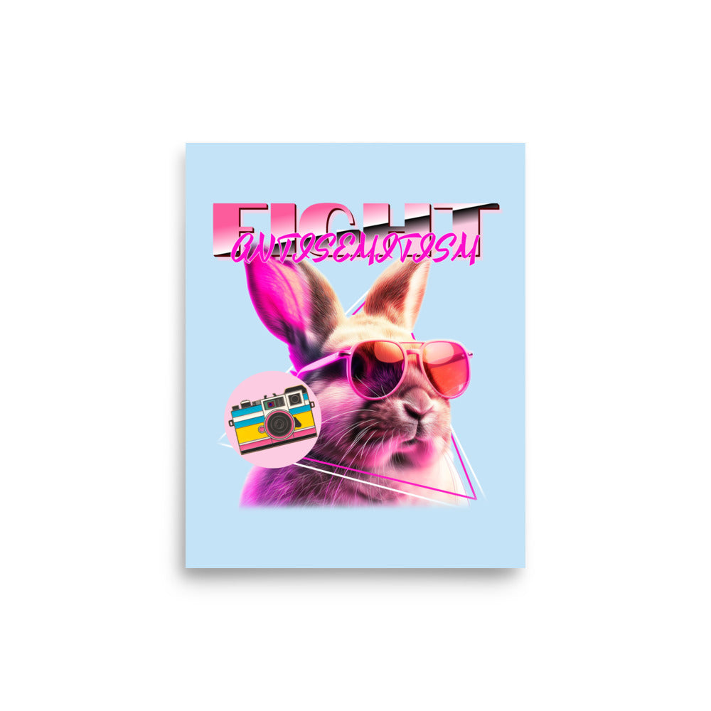 Retro Neon Animal | Fight Antisemitism | Poster Jouparty