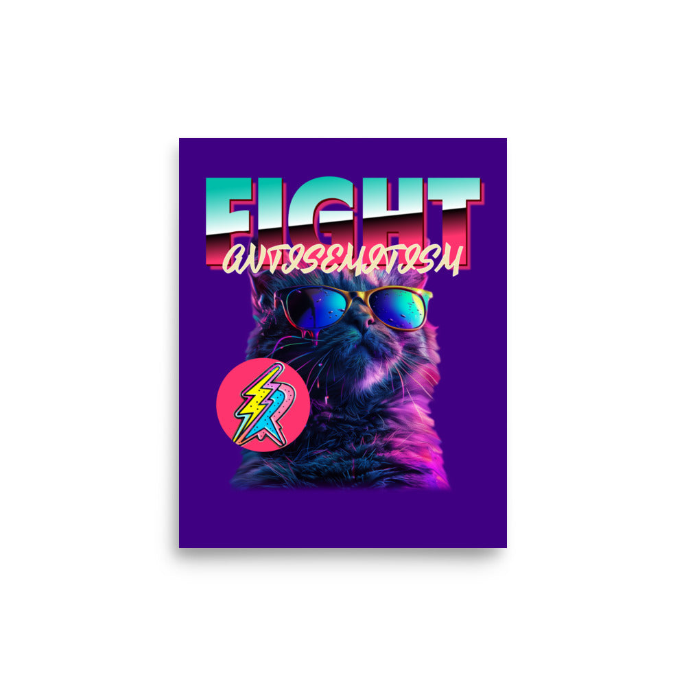 Retro Neon Animal | Fight Antisemitism | Poster Jouparty