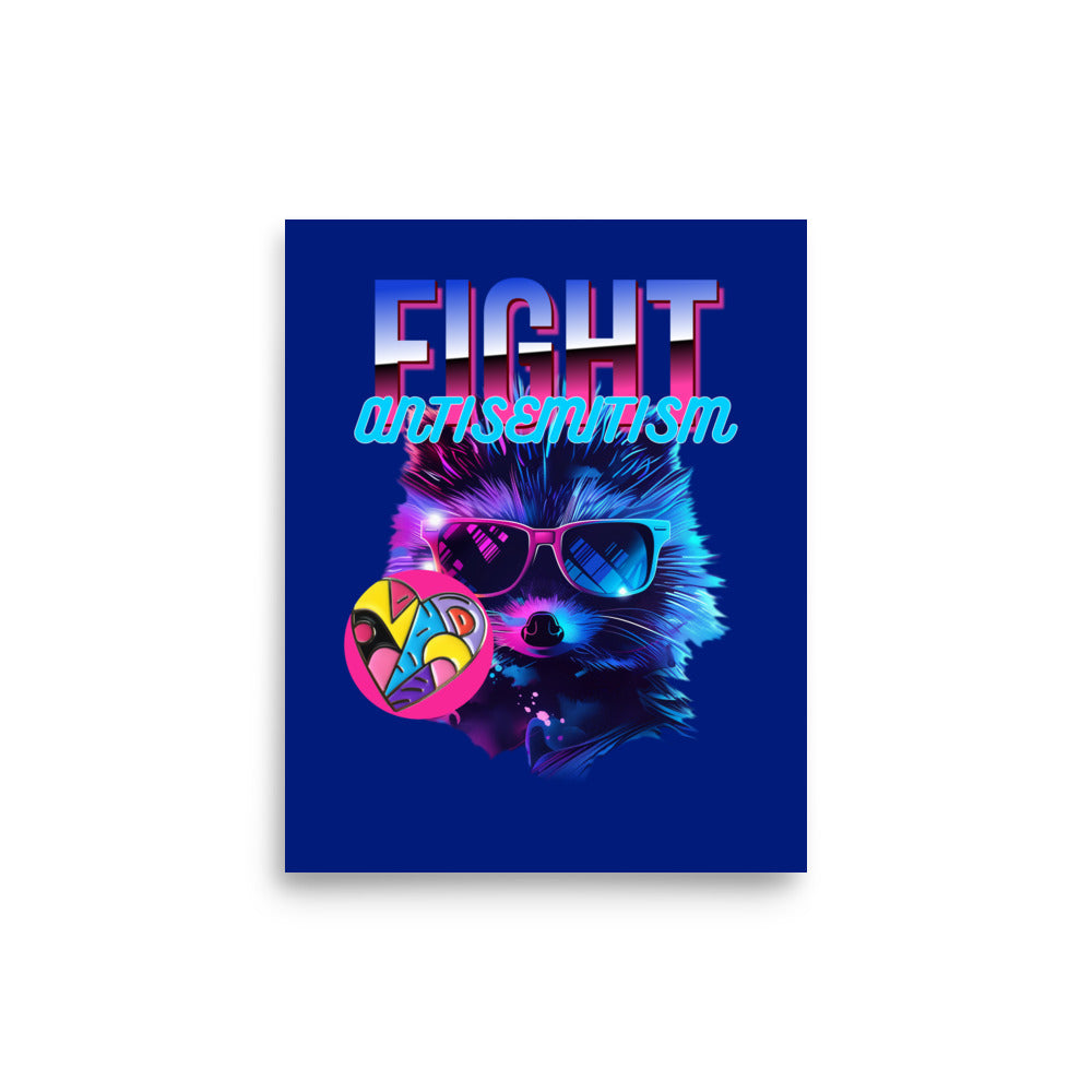 Retro Neon Animal | Fight Antisemitism | Poster Jouparty
