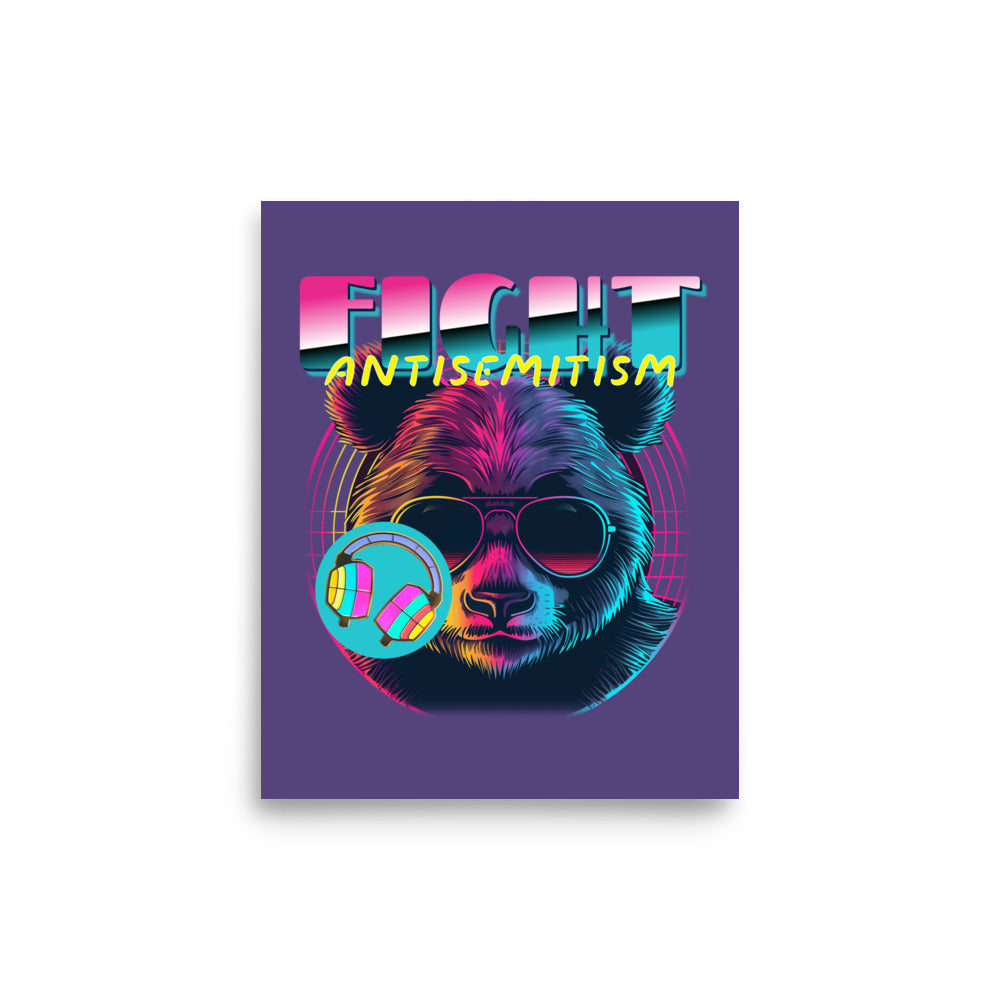 Retro Neon Animal | Fight Antisemitism | Poster