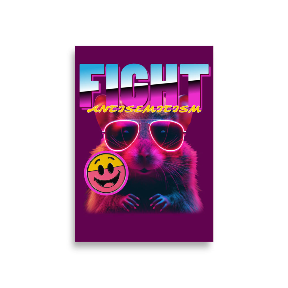 Retro Neon Animal | Fight Antisemitism | Poster