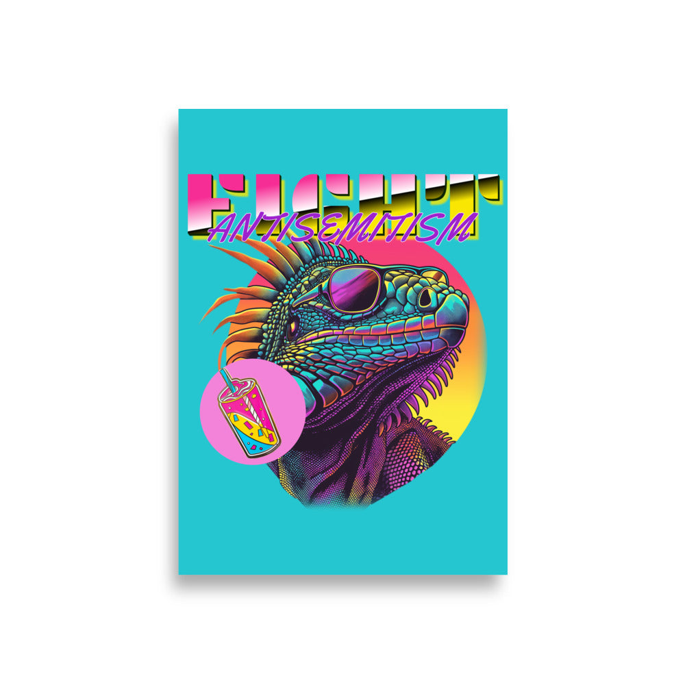 Retro Neon Animal | Fight Antisemitism | Poster Jouparty
