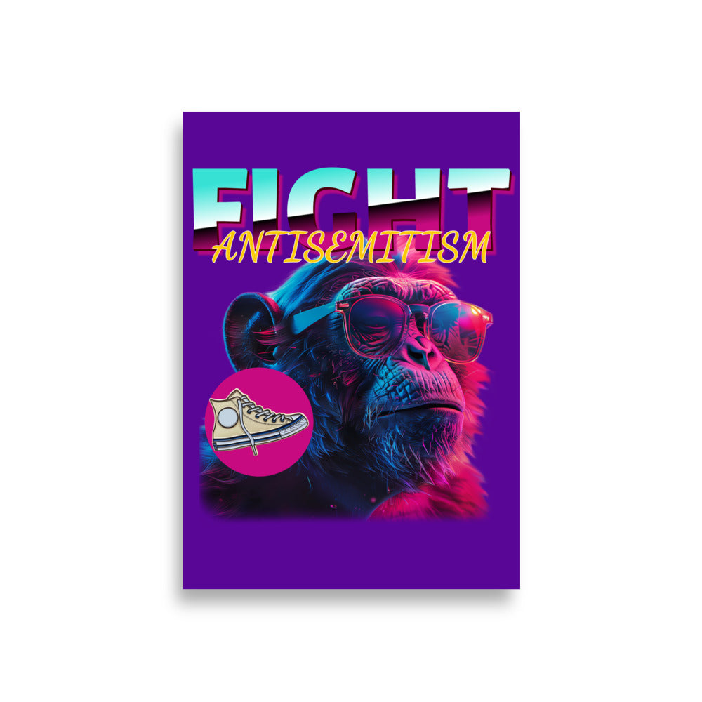 Retro Neon Animal | Fight Antisemitism | Poster Jouparty