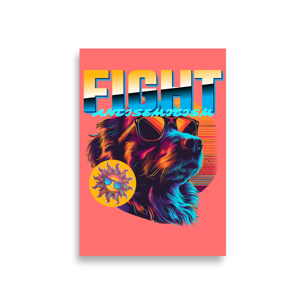 Retro Neon Animal | Fight Antisemitism | Poster Jouparty