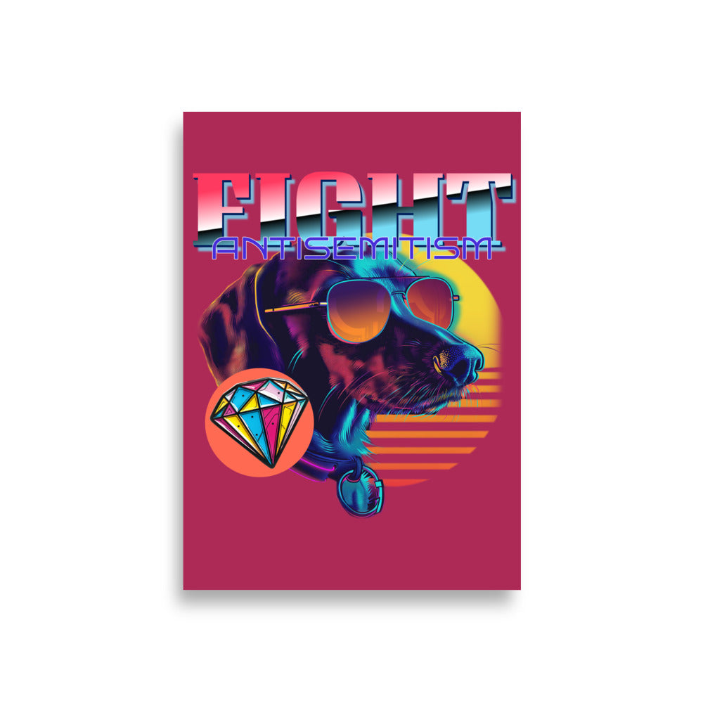 Retro Neon Animal | Fight Antisemitism | Poster Jouparty