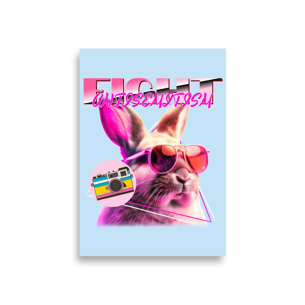 Retro Neon Animal | Fight Antisemitism | Poster Jouparty