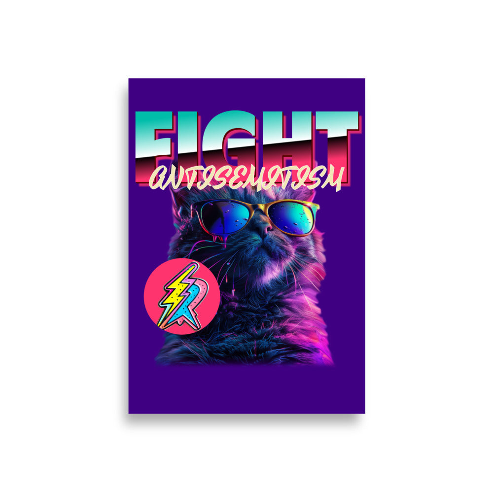 Retro Neon Animal | Fight Antisemitism | Poster Jouparty