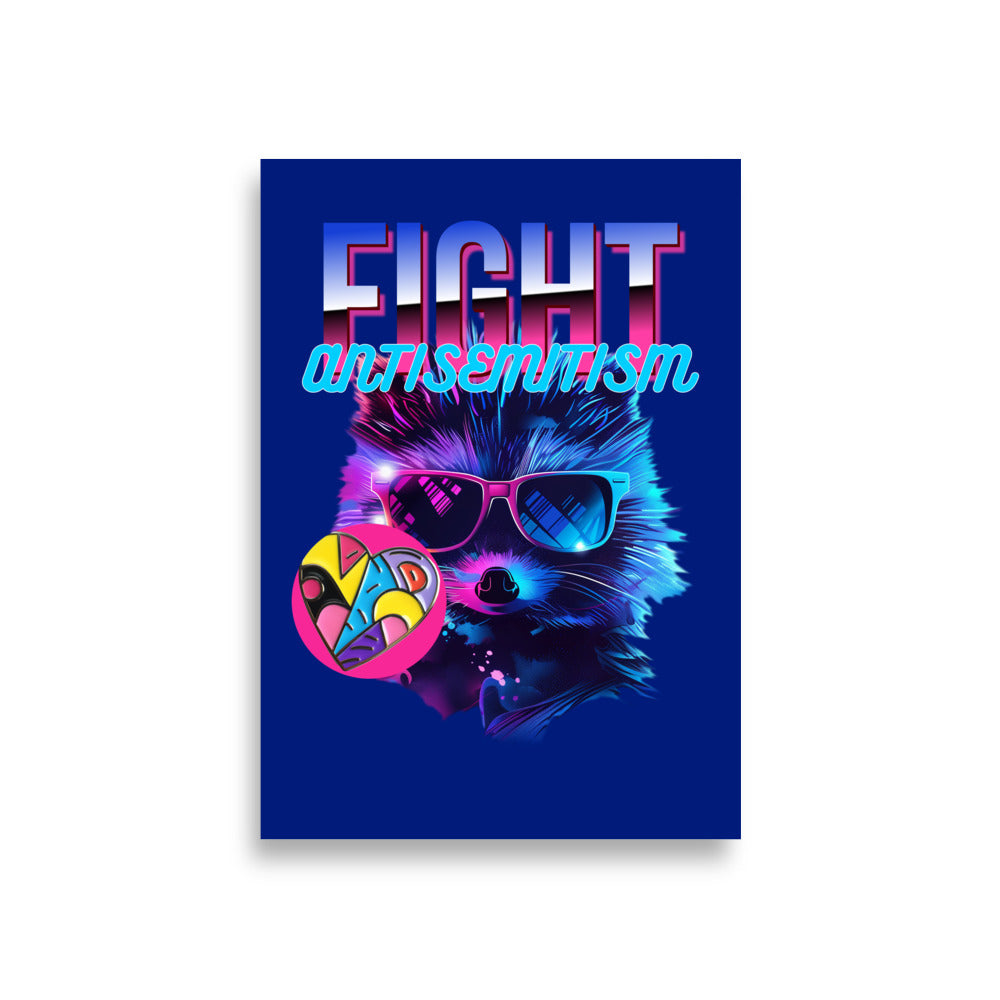 Retro Neon Animal | Fight Antisemitism | Poster Jouparty