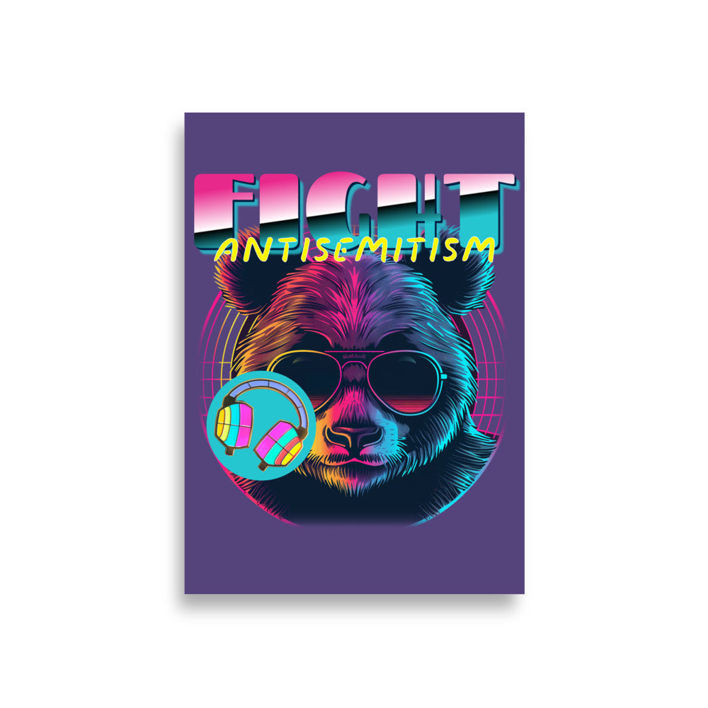 Retro Neon Animal | Fight Antisemitism | Poster