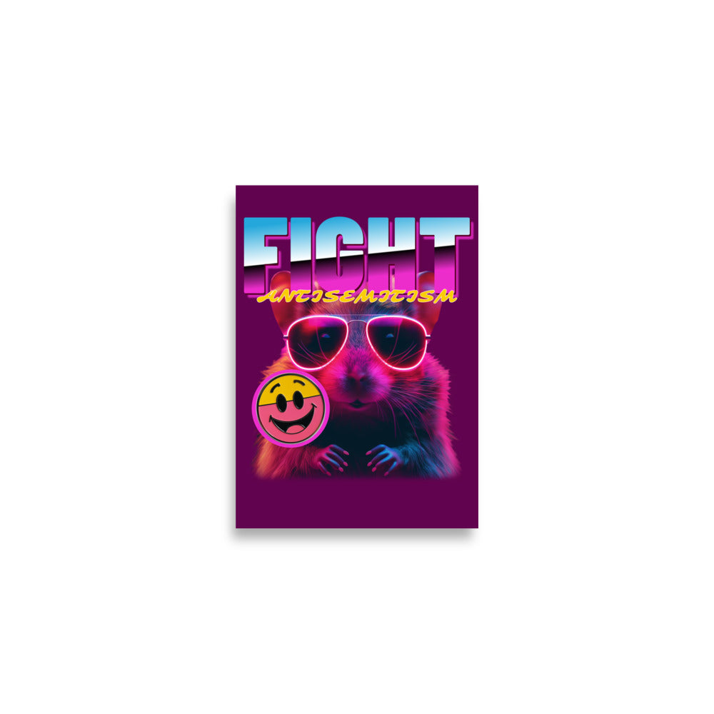 Retro Neon Animal | Fight Antisemitism | Poster