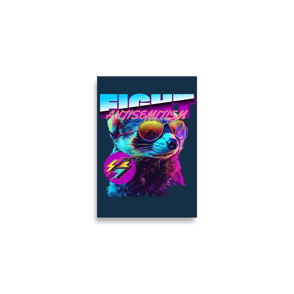 Retro Neon Animal | Fight Antisemitism | Poster Jouparty