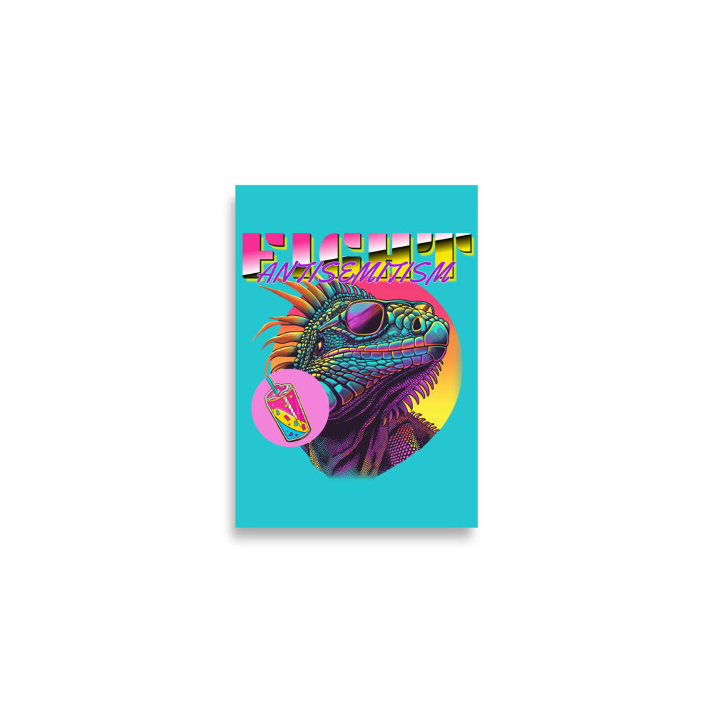 Retro Neon Animal | Fight Antisemitism | Poster Jouparty