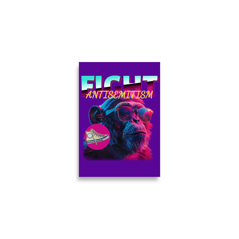 Retro Neon Animal | Fight Antisemitism | Poster Jouparty