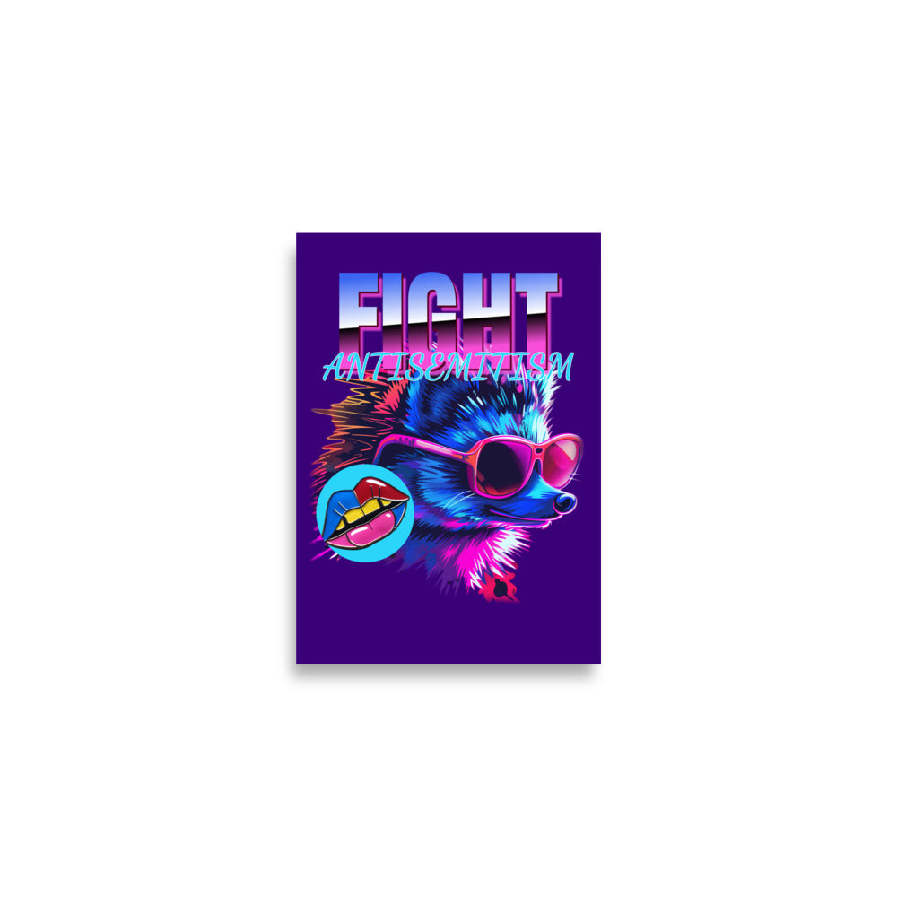Retro Neon Animal | Fight Antisemitism | Poster Jouparty