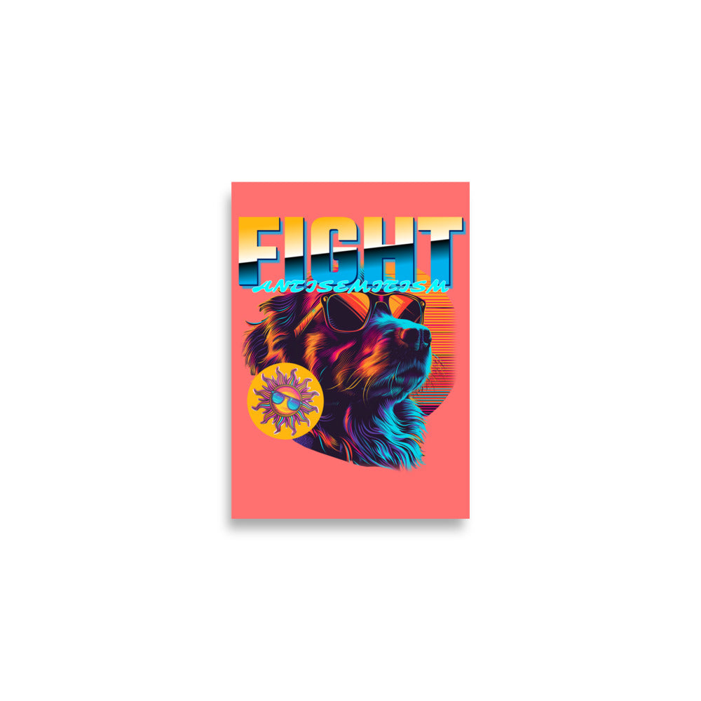 Retro Neon Animal | Fight Antisemitism | Poster Jouparty