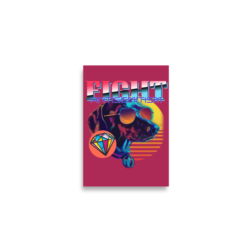Retro Neon Animal | Fight Antisemitism | Poster Jouparty