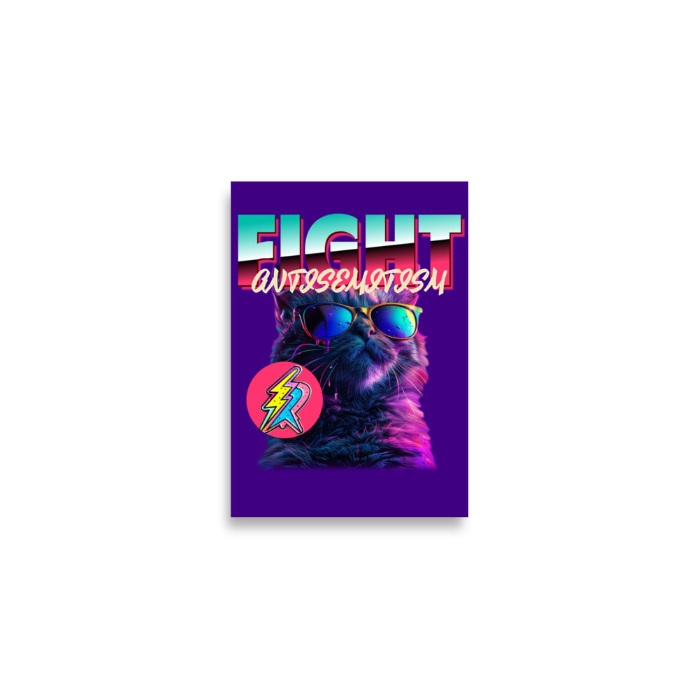 Retro Neon Animal | Fight Antisemitism | Poster Jouparty