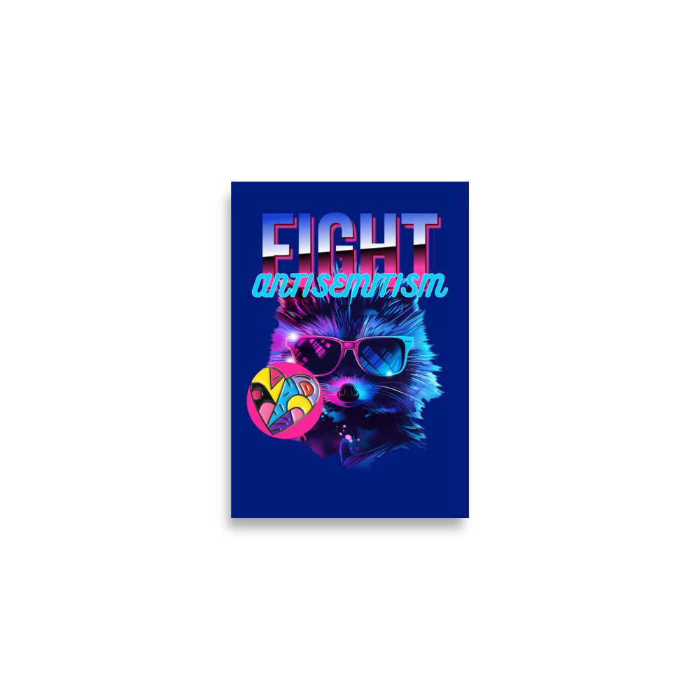 Retro Neon Animal | Fight Antisemitism | Poster Jouparty