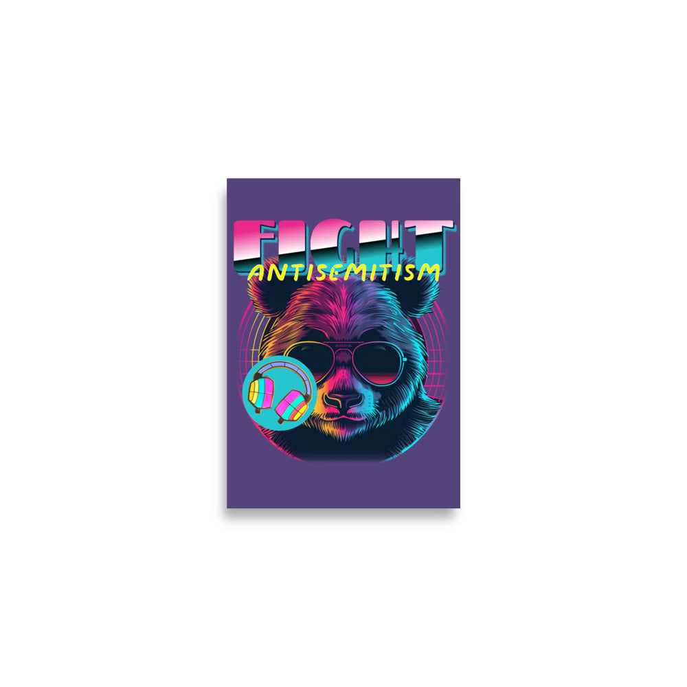 Retro Neon Animal | Fight Antisemitism | Poster