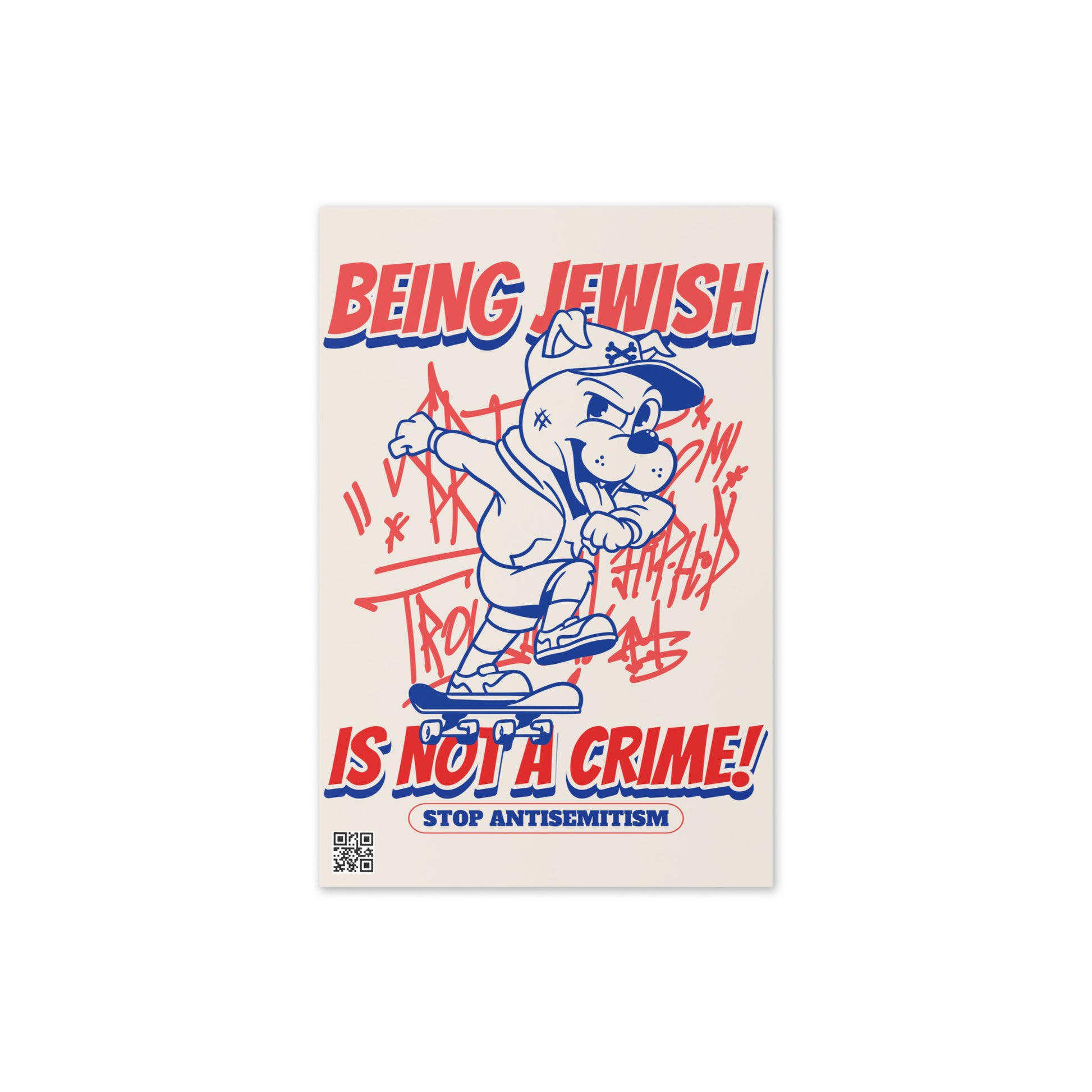 Streetart Graffiti Cartoon | Antisemitism | Greeting Card