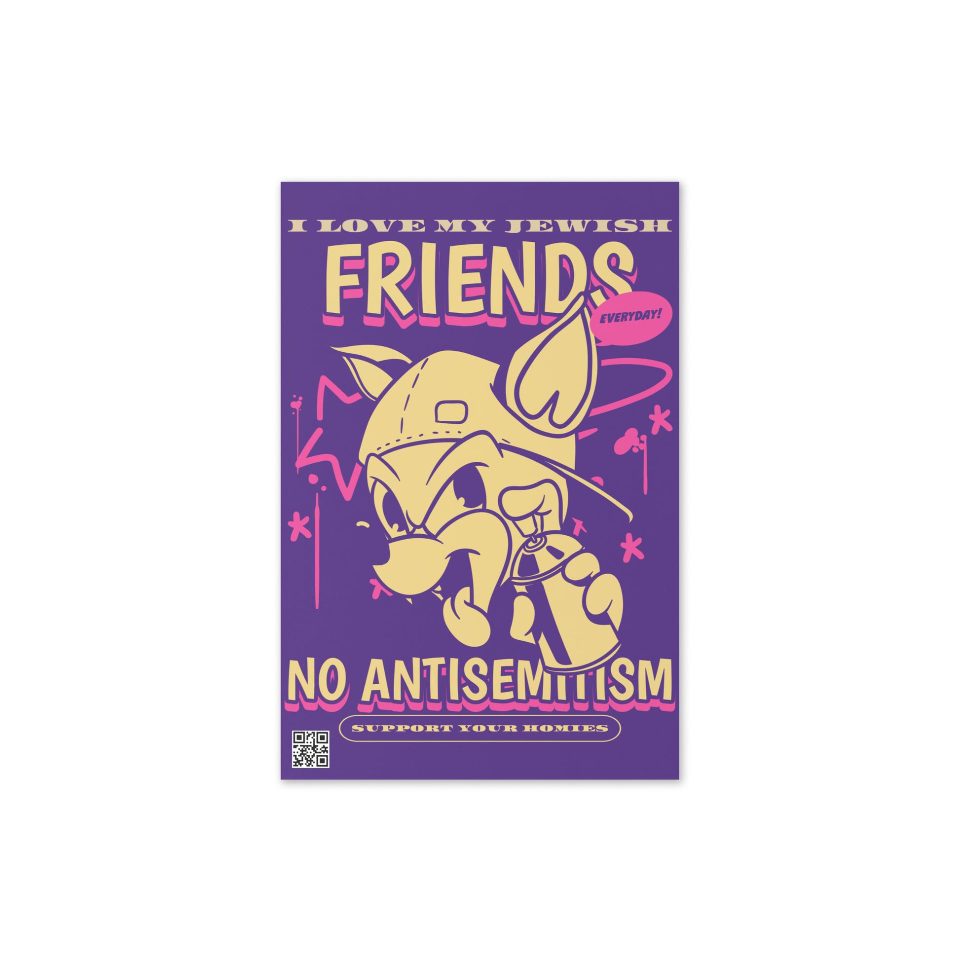 Streetart Graffiti Cartoon | Antisemitism | Greeting Card