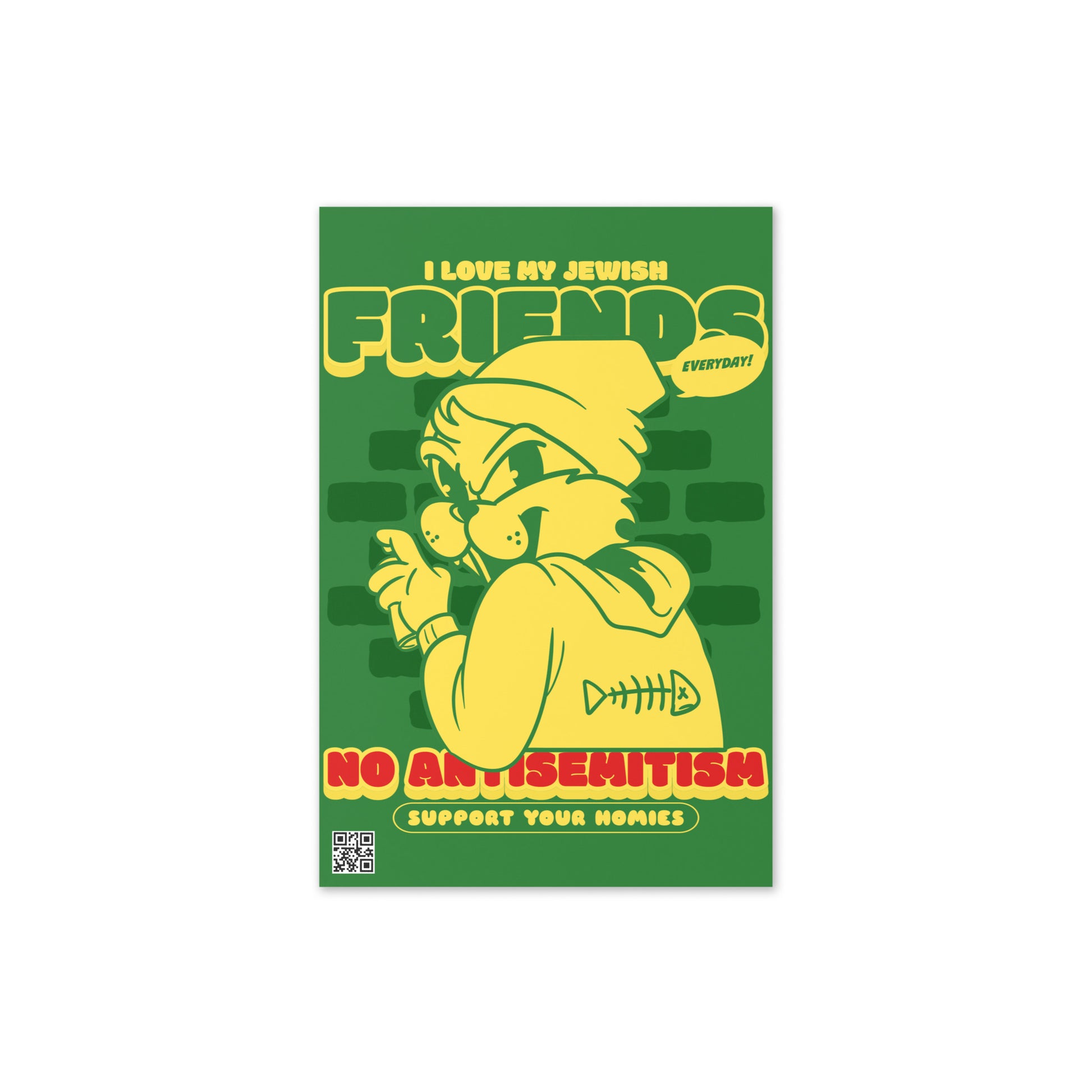 Streetart Graffiti Cartoon | Antisemitism | Greeting Card