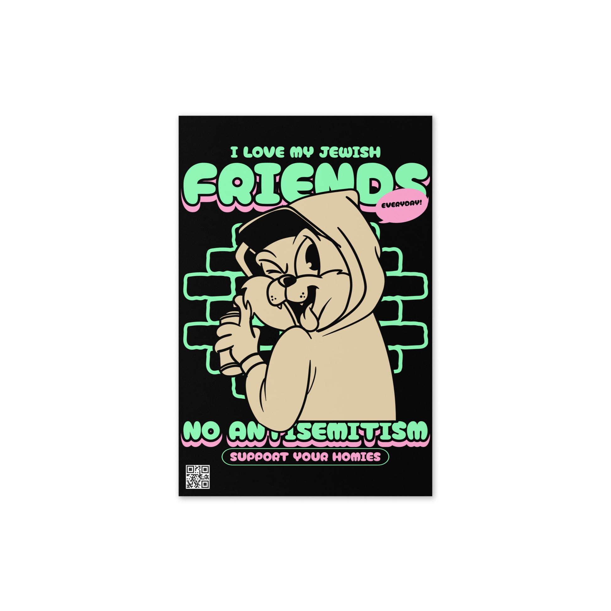 Streetart Graffiti Cartoon | Antisemitism | Greeting Card