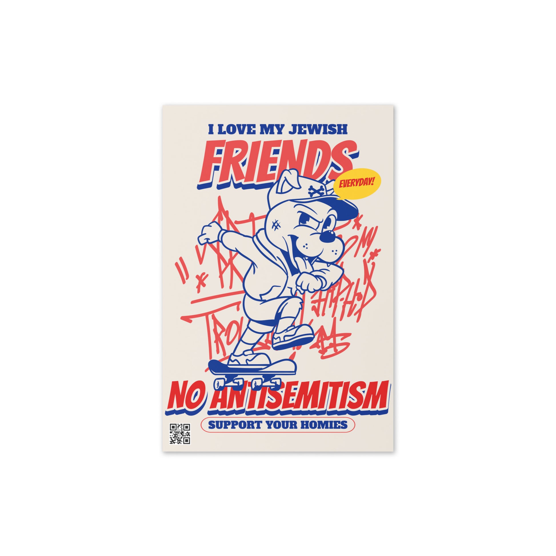 Streetart Graffiti Cartoon | Antisemitism | Greeting Card