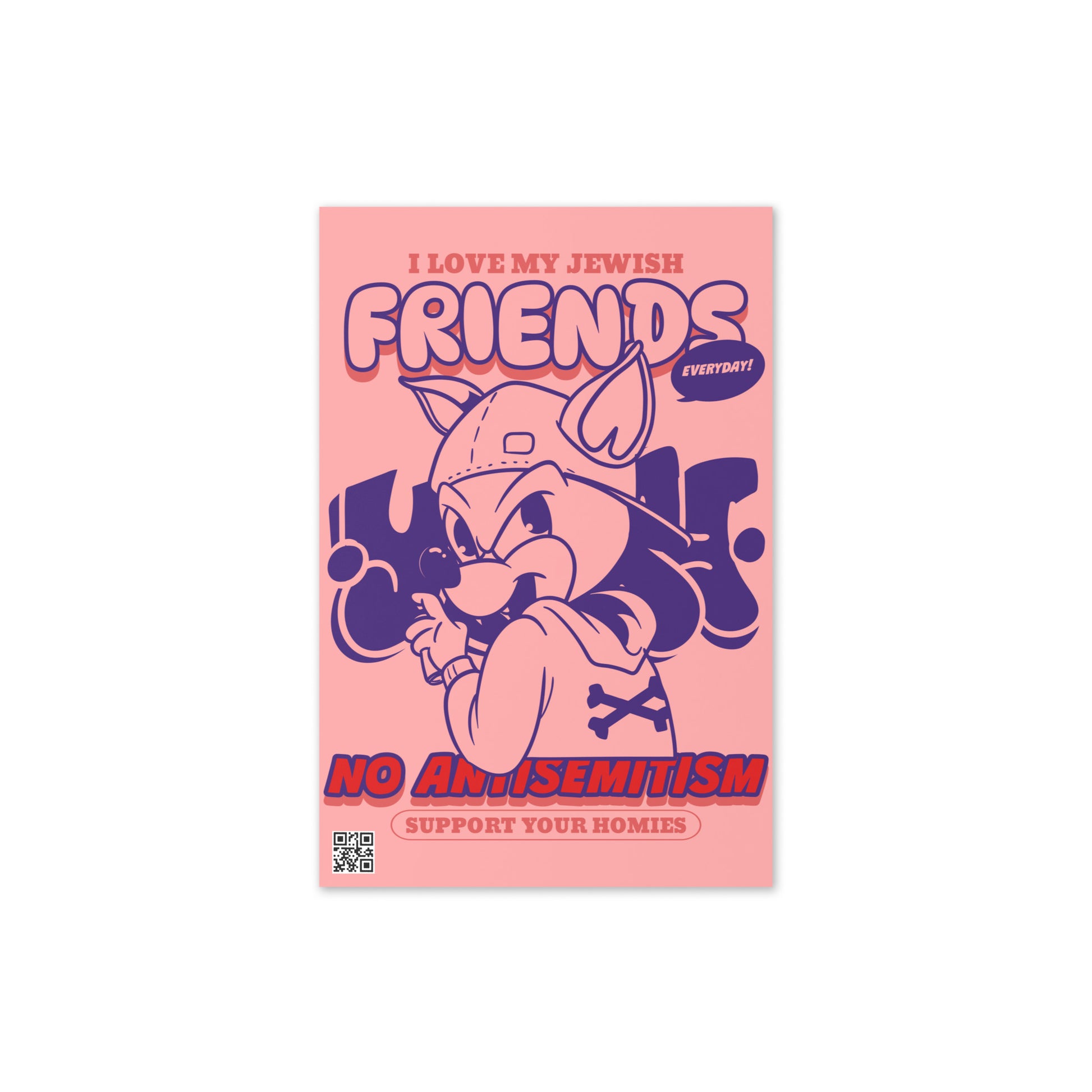 Streetart Graffiti Cartoon | Antisemitism | Greeting Card